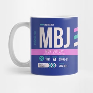 Montego Bay (MBJ) Airport Code Baggage Tag Mug